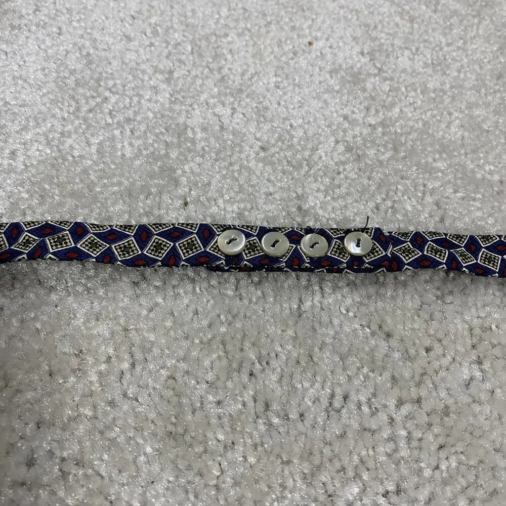 Carrot & Gibbs Bow Tie Mens Blue Silk Geometric Pointed Adjustable USA Menswear